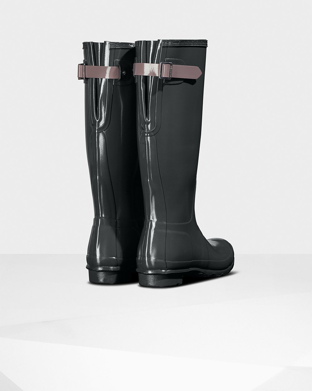 Botas De Altas Original Back Adjustable Gloss Hunter Mujer - Verdes Oscuro/Morados - 235714LOE